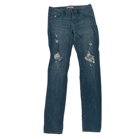 Bullhead Black Distressed Blue Denim Jeggings Size 7 Women’s - Picture 1 of 6